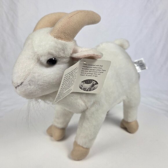 Fiesta STANDING GOAT 9” Wild Animals Series White Horns Plush - Picture 1 of 9